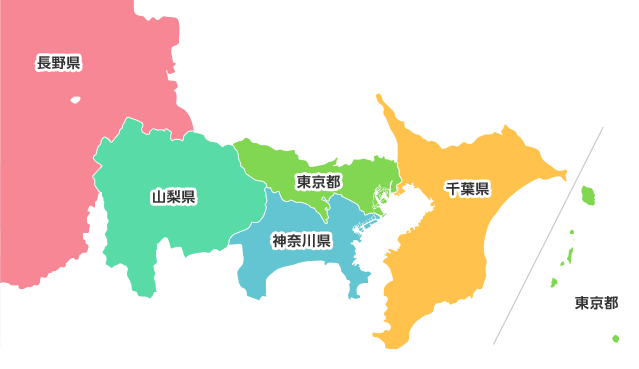 関東・甲信エリアのマップ