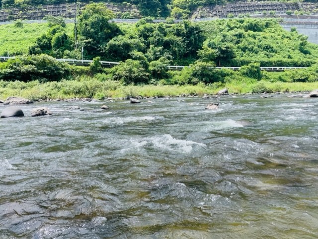 今回釣りをしたポイント上流側