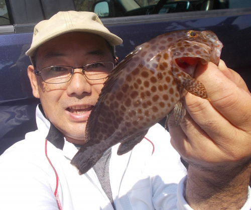 浜名湖では珍しい20㎝超えのオオモンハタが釣れました♪