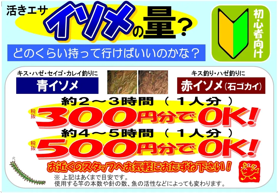 釣り初心者様向け イソメの必要量と保存方法 イシグロ フィッシングアドバイザー 釣具のイシグロ 釣り情報サイト