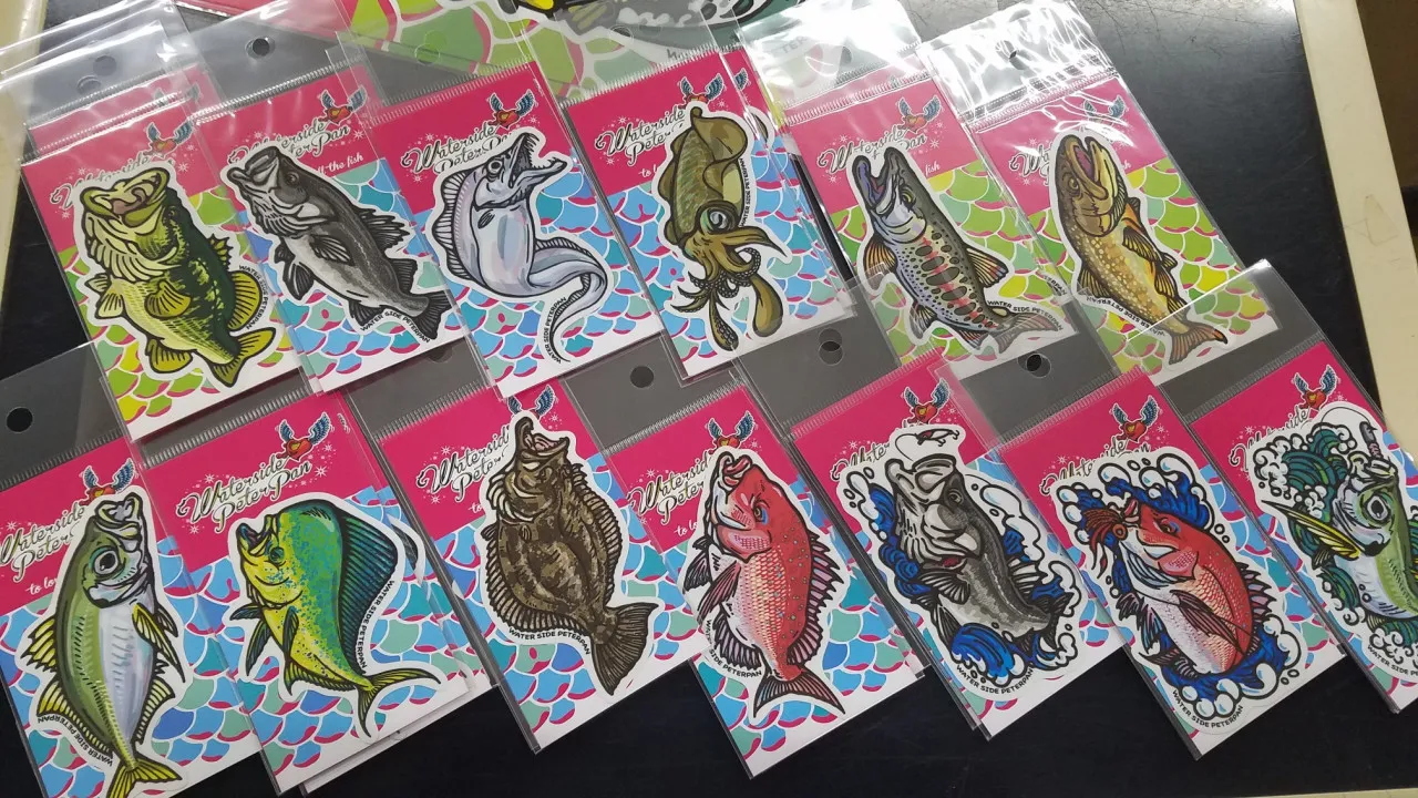 ウォーターサイドピーターパン】釣魚ステッカー入荷しました