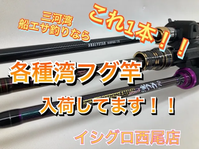 湾フグ竿の品揃えエリアno 1 三河湾内船エサ釣り 船キス最強 湾フグ竿入荷 イシグロ西尾店 イシグロ 西尾店 釣具のイシグロ 釣り情報サイト