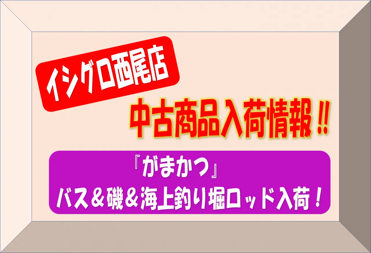 中古がまかつロッド大量入荷‼】バス＆磯＆投げ＆海上釣堀と盛り沢山‼☆イシグロ西尾店｜イシグロ西尾店｜釣具のイシグロ |釣り情報サイト