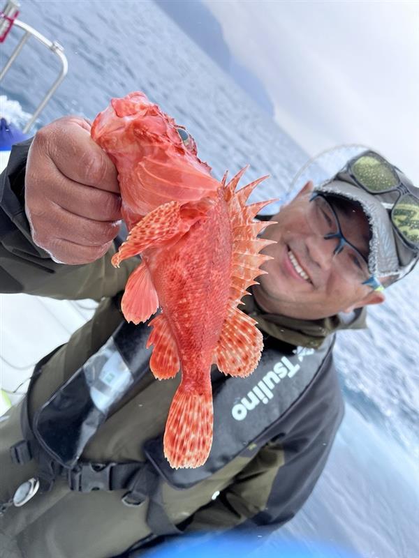 オニカサゴが釣れました！仕掛けはレンコ鯛の仕掛けで水中灯を使用しました！